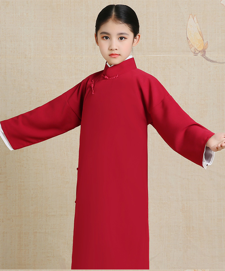 儿童相声演出服 马褂民国长衫中式马褂相声大褂儿童快板表演相声服-b