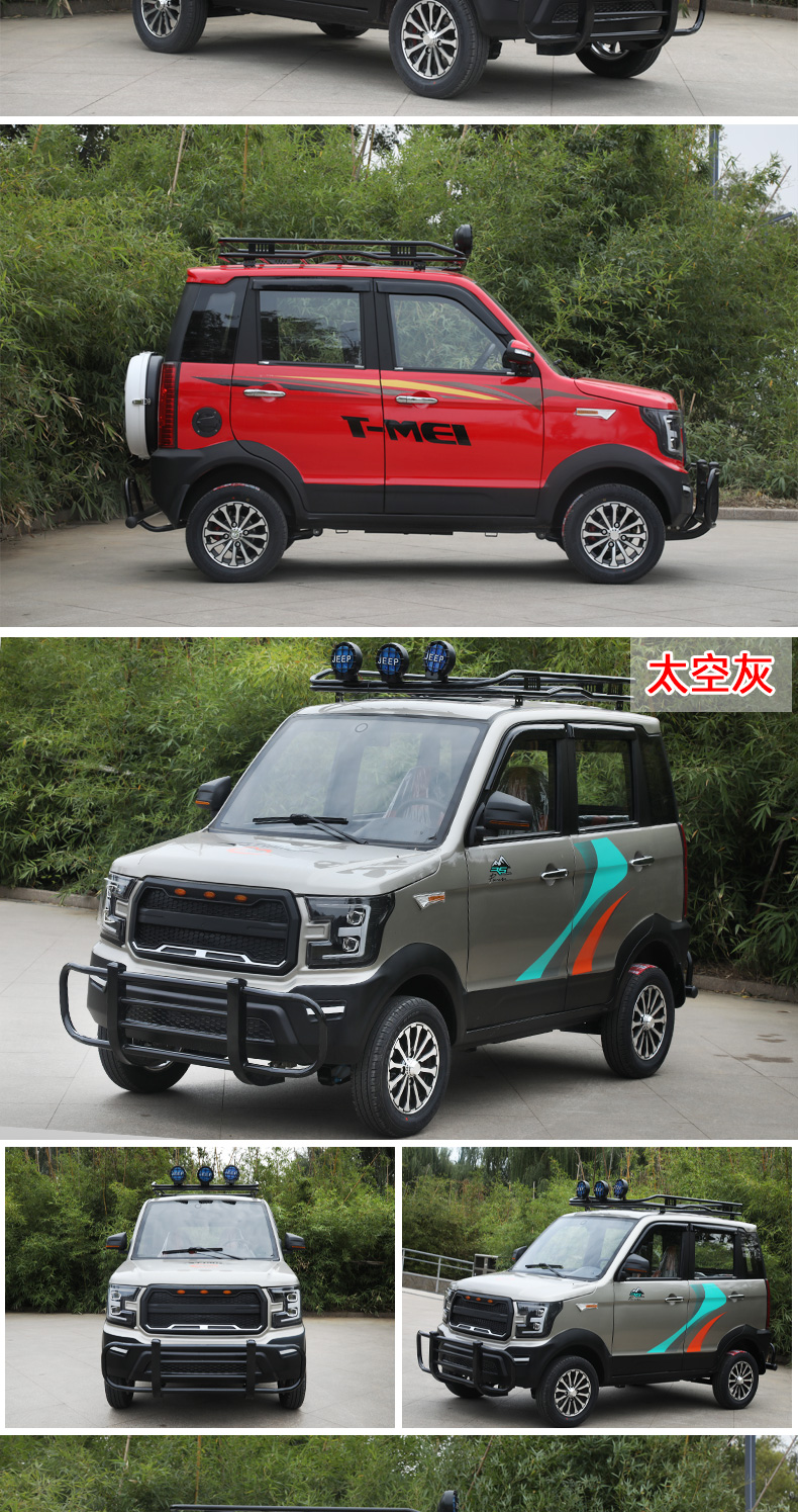 新能源电动四轮车油电两用代步轿车全封闭电瓶车混合汽车 套餐三60v
