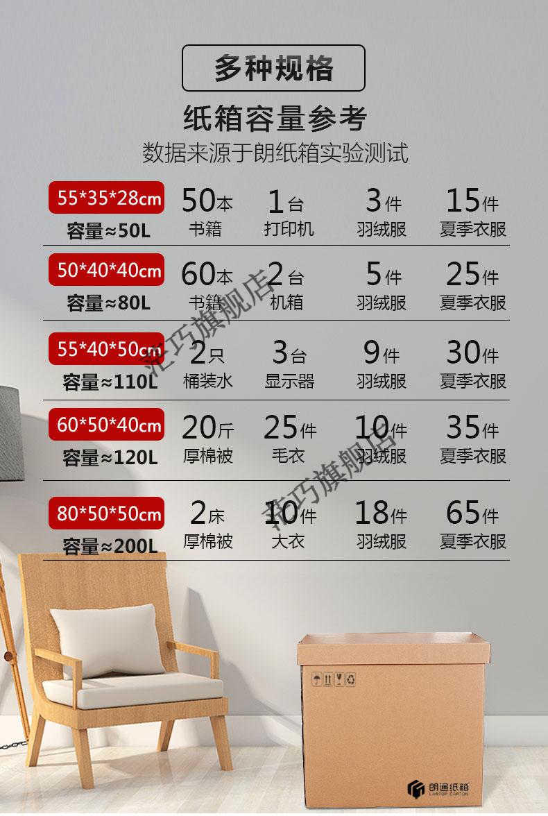 2022新款搬家纸箱特大号带盖朗通纸箱特硬加厚特大号塑扣带盖打包搬家
