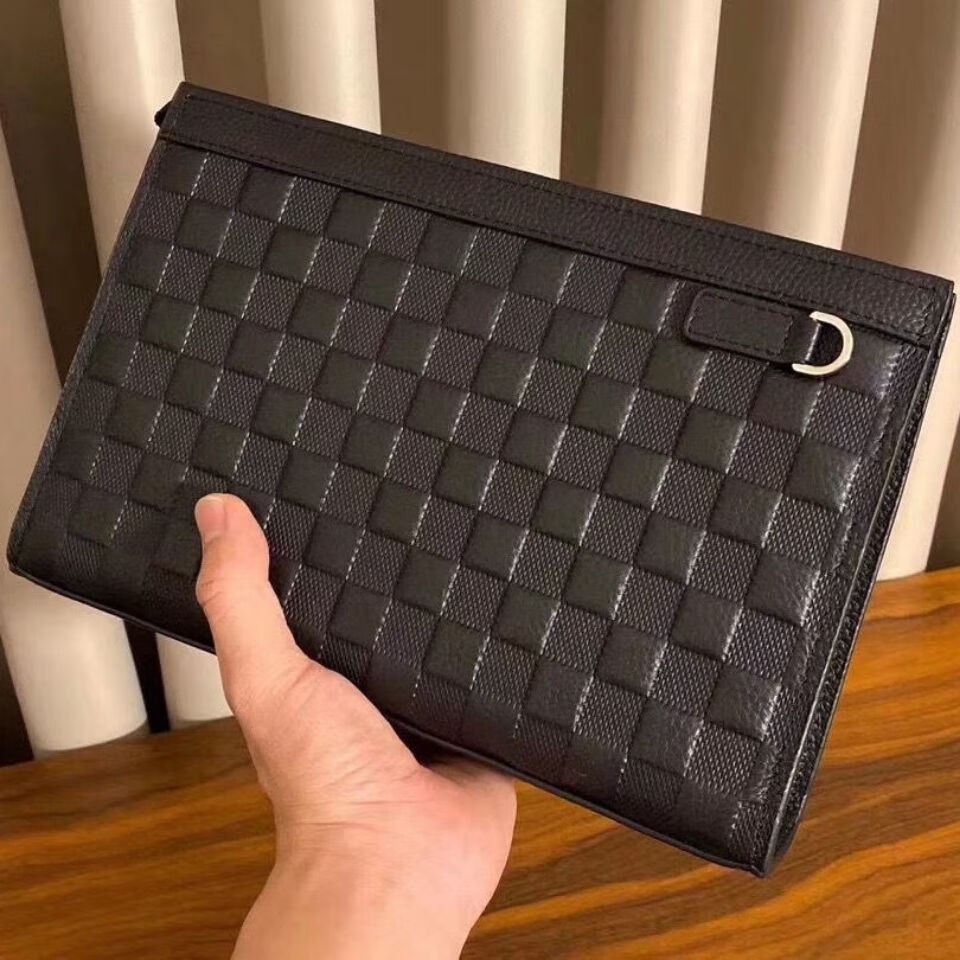 香港代购 奢侈品男包小蜜蜂小蜜蜂男士手拿包男士休闲手包老花高端