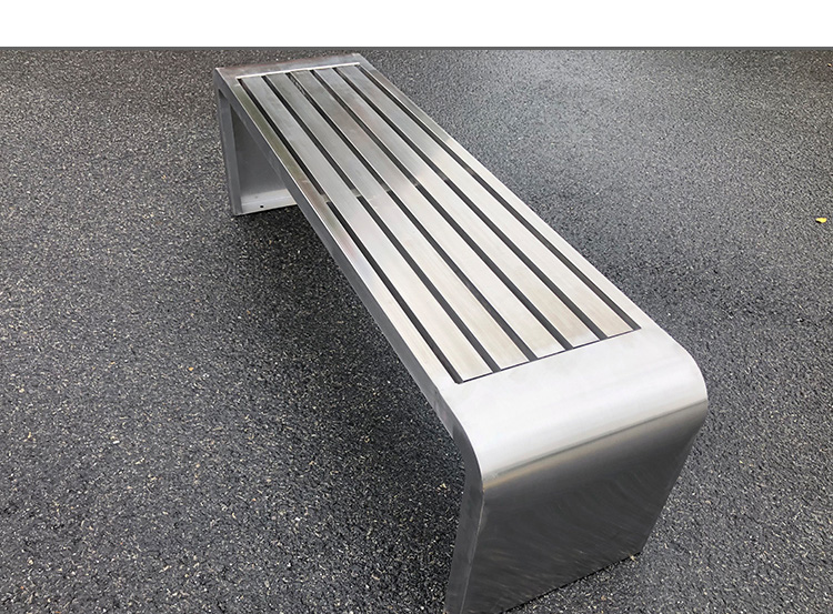 长凳室外长条凳塑木车间公共座椅不锈钢框架塑木条长120宽40高45cm