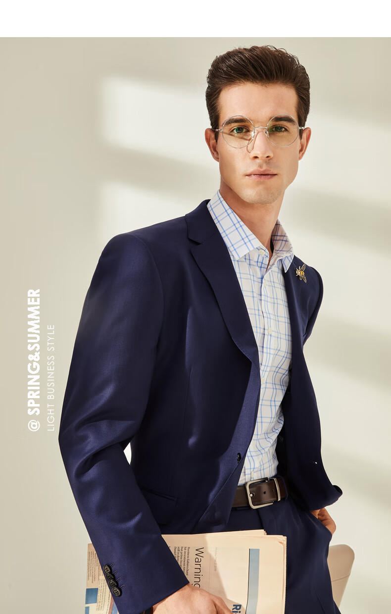 雅戈尔套装西服男秋季推荐纯羊毛男士西服单西服西服商务休闲votx21