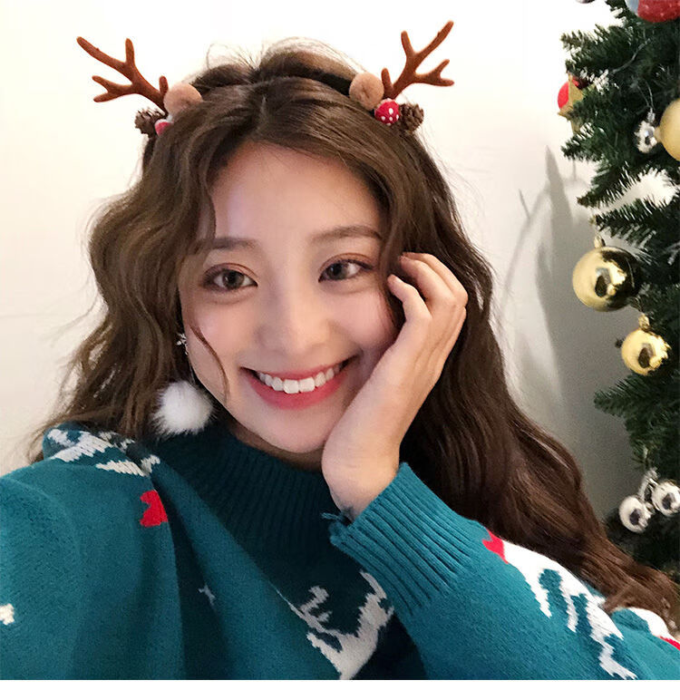 鹿角头饰发卡发箍发饰森系仙女超仙发夹女网红可爱毛球头箍 弹簧麋鹿