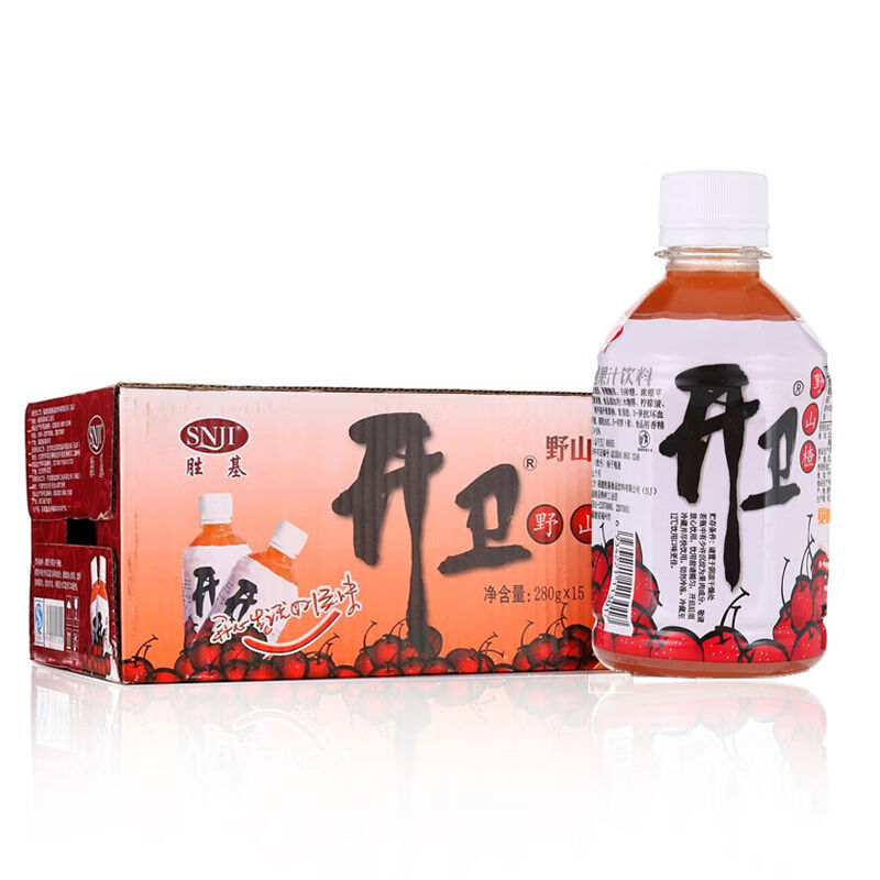 开卫野山楂果汁饮料果味山楂树下酸甜饮料整箱 280g*9瓶(山楂汁)