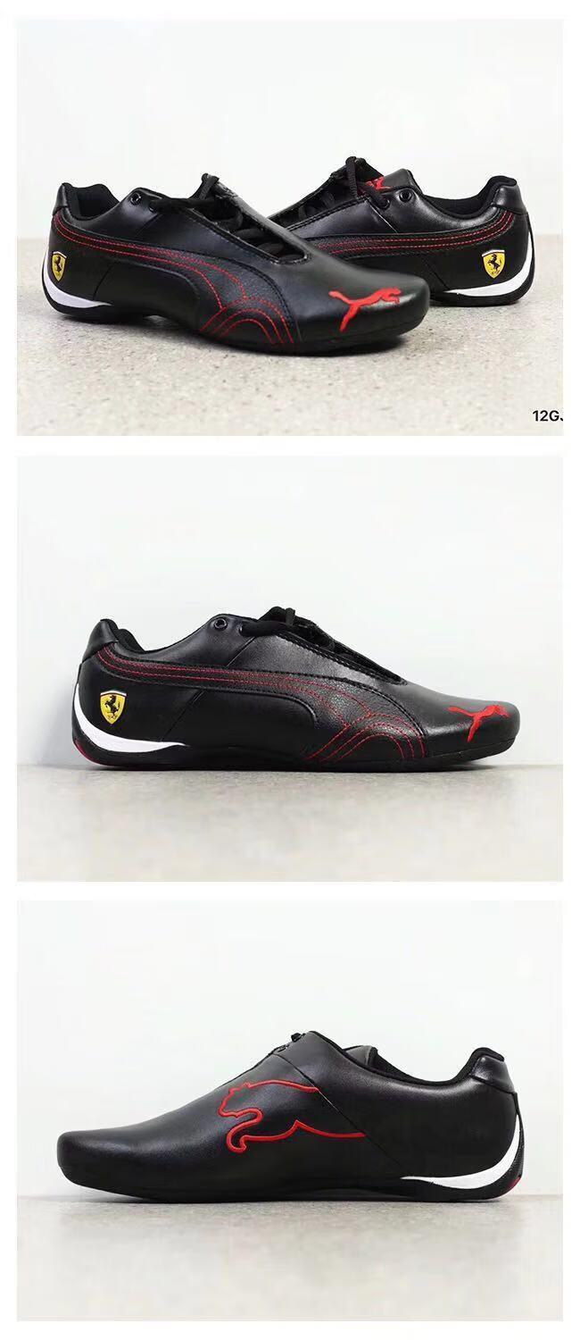法拉利赛车鞋真皮男鞋休闲鞋平底女鞋运动板鞋百搭潮鞋单鞋驾车鞋白