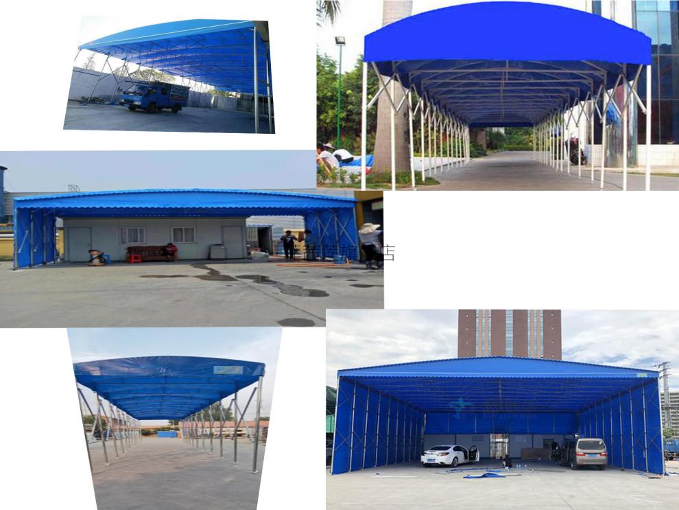 大排档伸缩雨棚防雨移动推拉蓬户外折叠遮雨棚大型棚子收缩遮阳棚活动