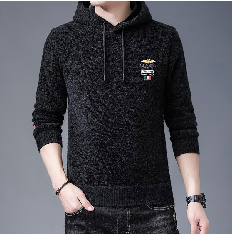 稻草人 毛衣男加绒加厚保暖冬季新款男装上衣休闲百搭中青年男士