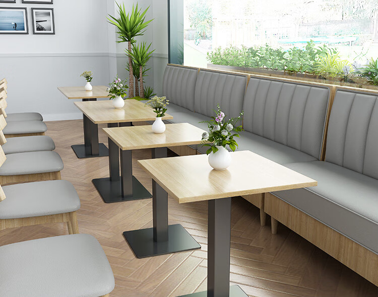 网红简约休闲定制靠墙卡座酒吧西餐咖啡厅奶茶甜品店桌椅组合卡座款中