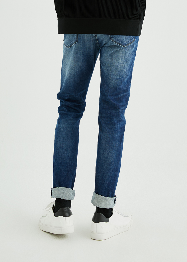 jackjones杰克琼斯秋男通勤水洗做旧百搭微弹复古牛仔裤220332502 e37