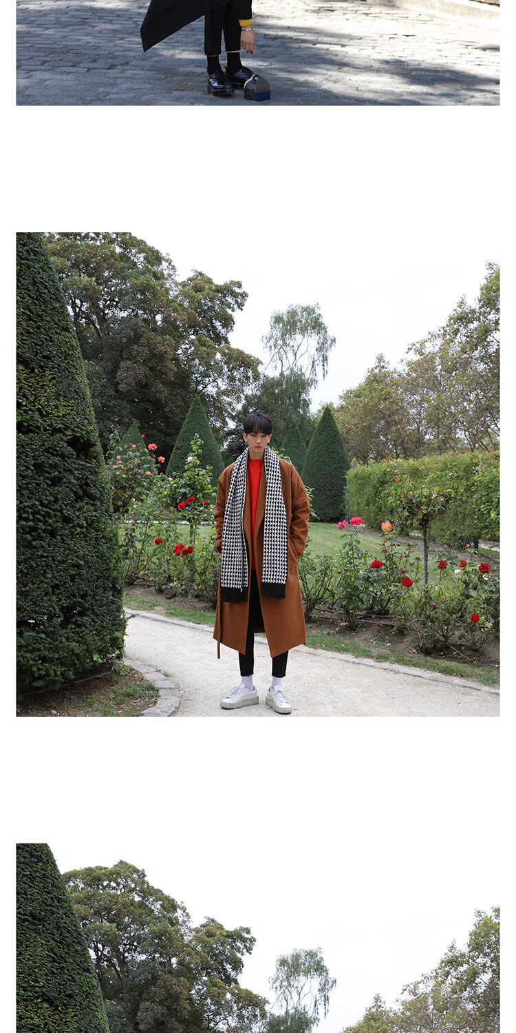 中长款过膝春秋冬季外套潮牌校毕风衣痞帅高级感 黑色 m【图片 价格