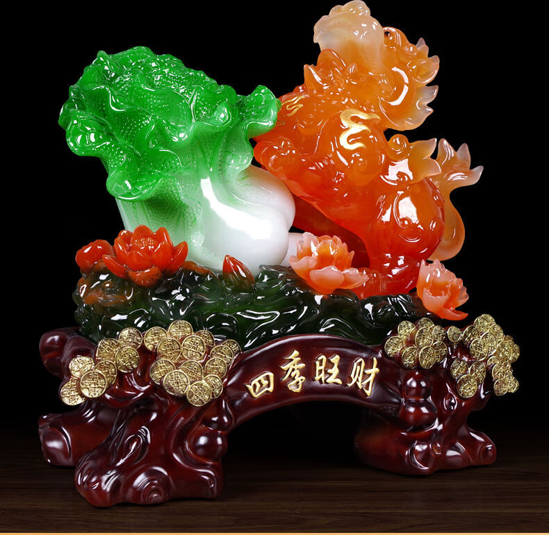 客厅办公室收银台装饰品 b款加大号四季旺财(貔貅)长40宽25高37cm重