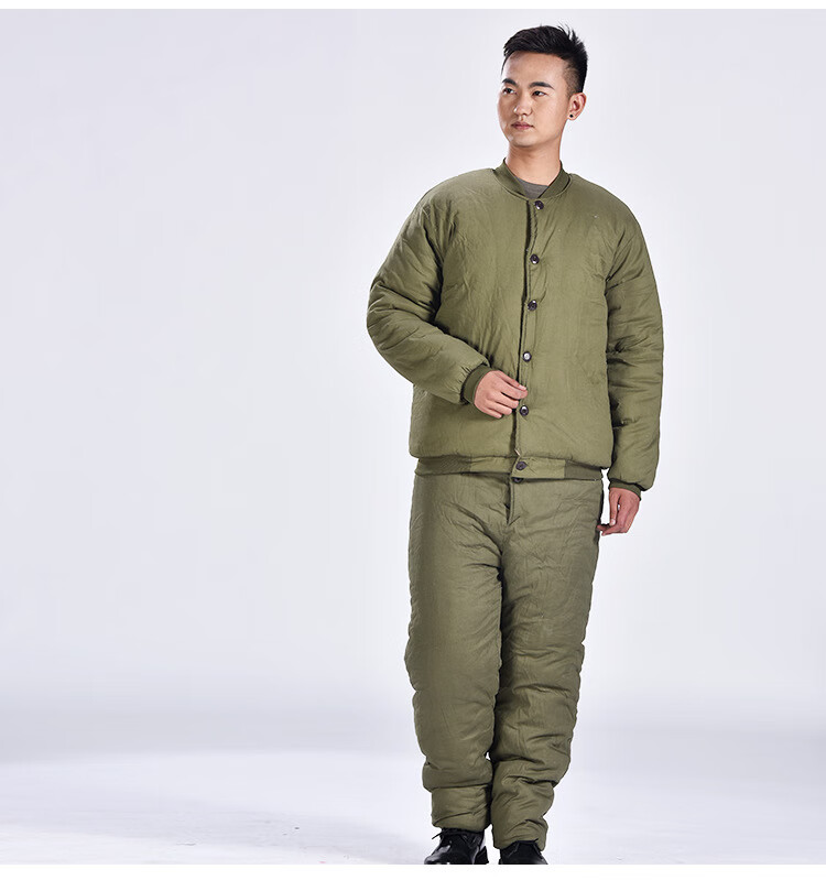 冷库用加厚棉衣 可定制监狱用棉服套装 军绿色 棉裤