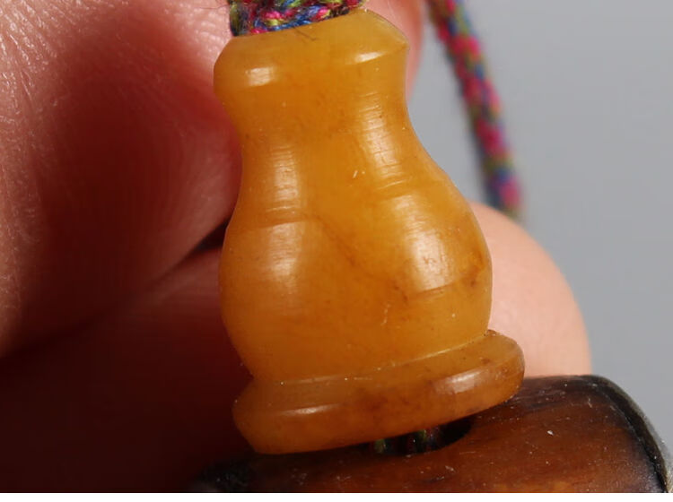 恋铂(lianbo) 纯手工制藏式老牛骨佛头 diy佛珠手串三通佛塔 文玩