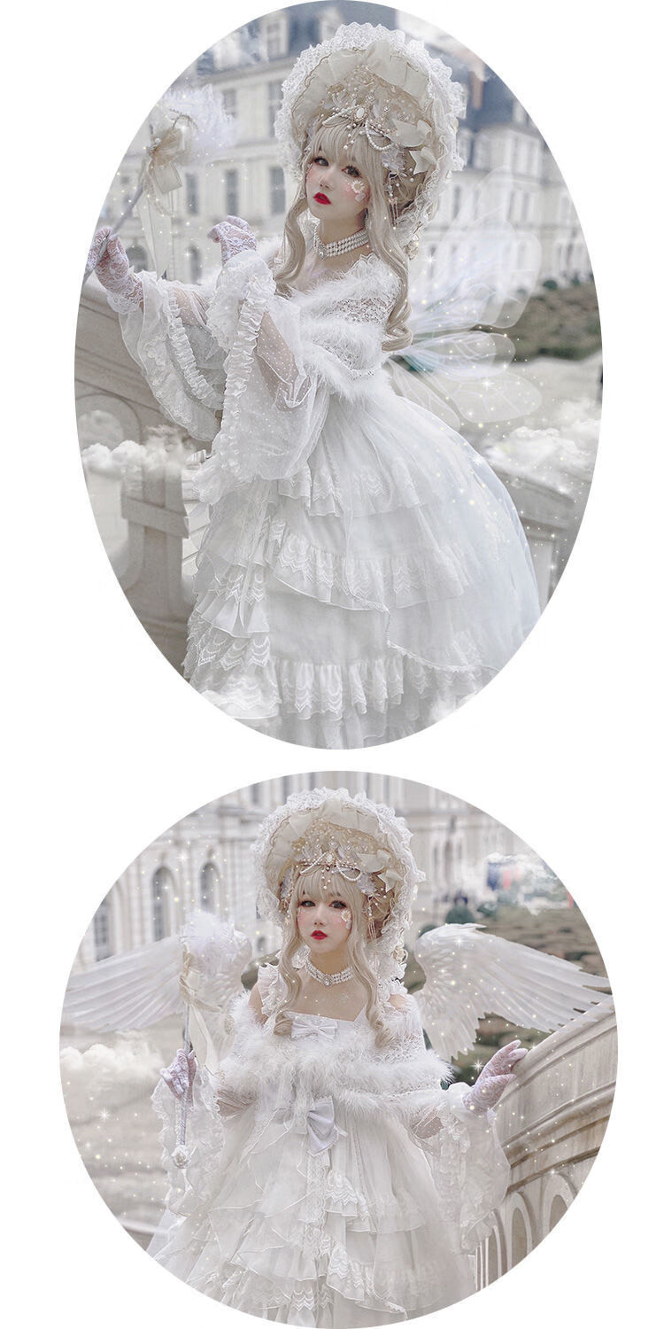 花嫁lolita天使祈祷洛丽塔洋装茶会lolita吊带裙jsk裙子蓝色裙子配饰