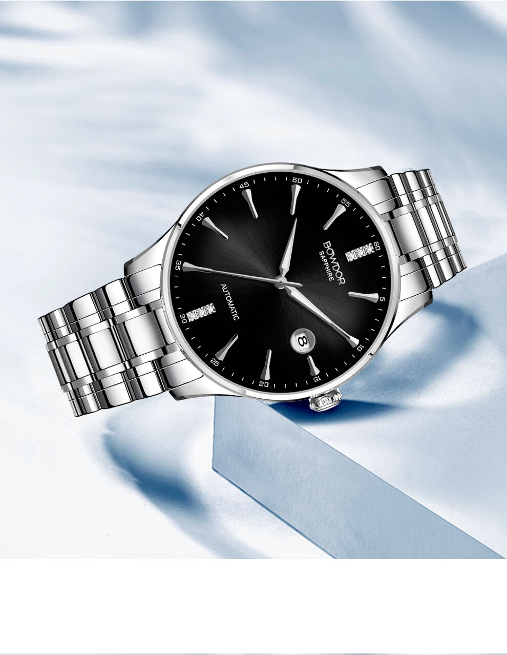 宝舵表bowdor手表都市唯爱情侣款新品全自动机械男女表大三针日历精钢