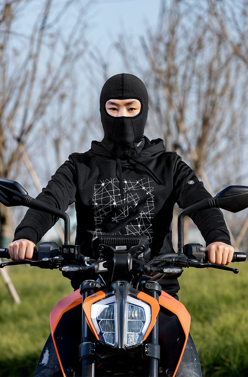ROCKBROS , Autumn And Winter Warm Face Mask, Fleece Full-Face Motorcycle Balaclava, Outdoor Windproof Riding Neck Gaiter for Men And Women, Deep Black 11