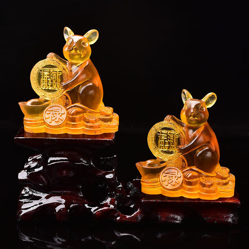灵鼠赐瑞风水摆件2021年属牛本命牛十二生肖牛吉祥物平安护身 2021年