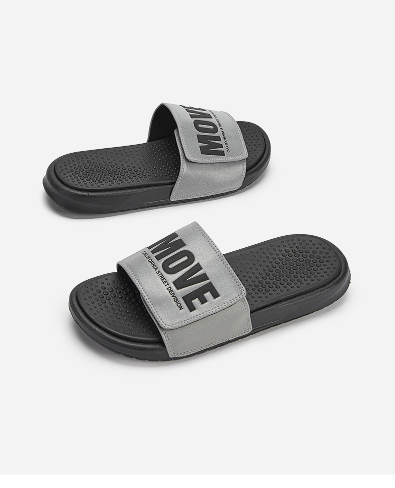 热风拖鞋男2021年夏季商场同款新款男士时尚字母风休闲一字拖鞋 13