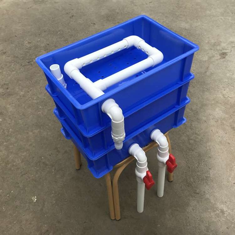 3号周转箱过滤盒鱼缸上滤滴滤水族箱自制乌龟箱外置过滤器 白色两层