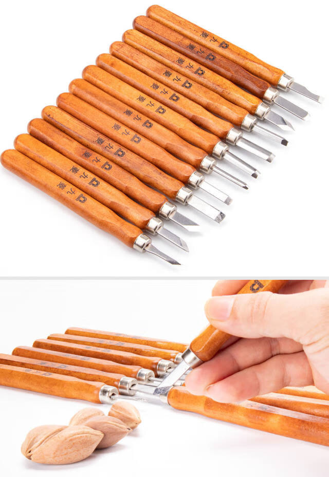 手工木刻刀雕刻刀木雕刀木工工具刻刀diy模型平刀木雕刻刀套装 右斜刀