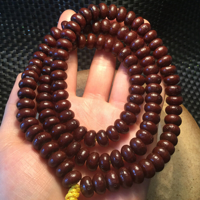 时乾紫金钵盂菩提金碗菩提佛珠108颗紫金钵手串印尼金碗原籽菩提约