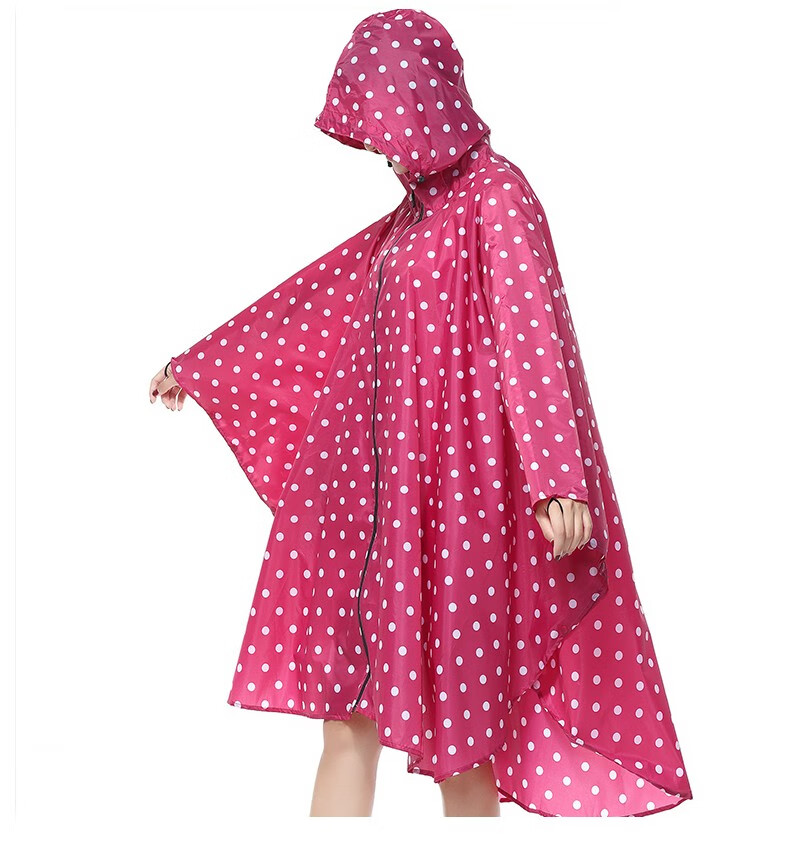 freesmily圆点斗篷雨衣学生女男长款户外走路骑行漂流大码玩水服防