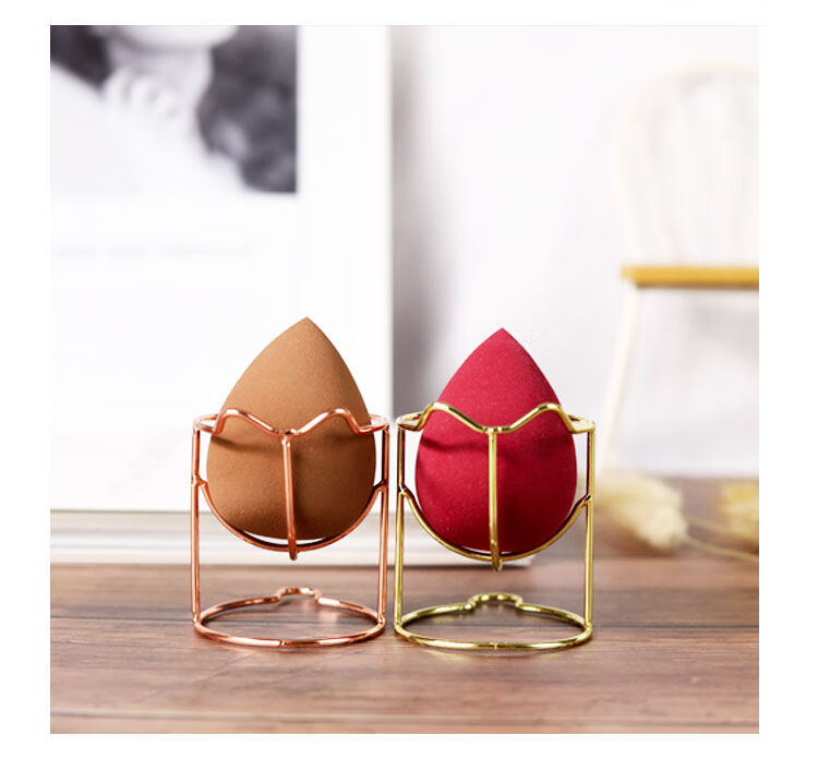 精选第2个美妆蛋金属架子粉扑彩妆蛋收纳架化妆晾晒美妆工具ins风古莎