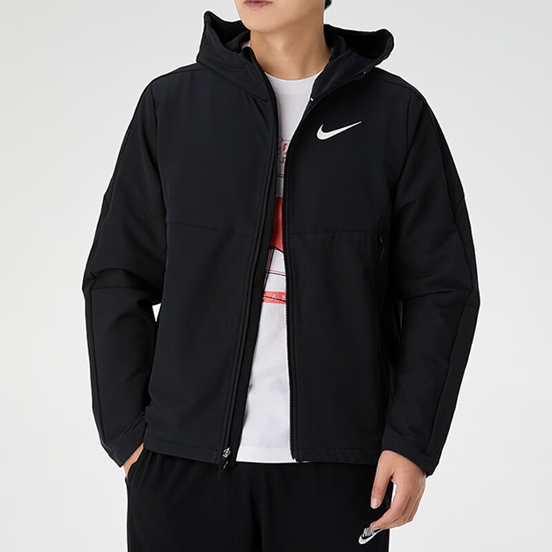 nike耐克春季新款男装运动服透气加绒保暖休闲服连帽夹克外套 932035