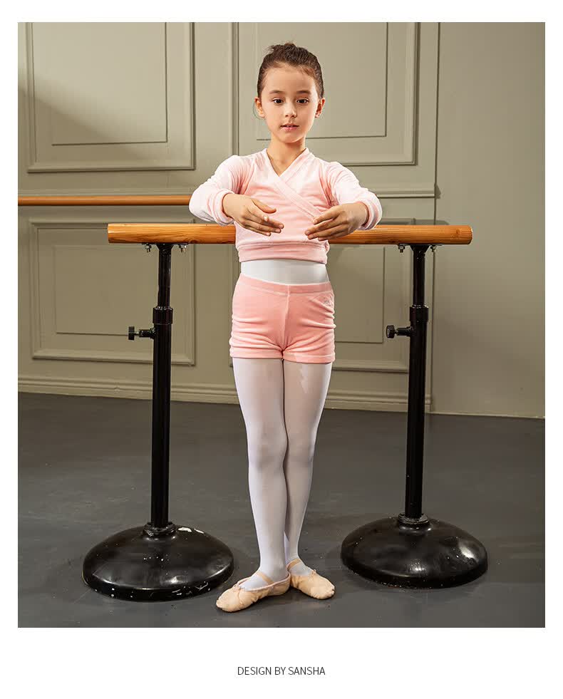 三沙sansha儿童芭蕾舞短裤保暖预热女舞蹈体操练功服81ai0009p蓝色m