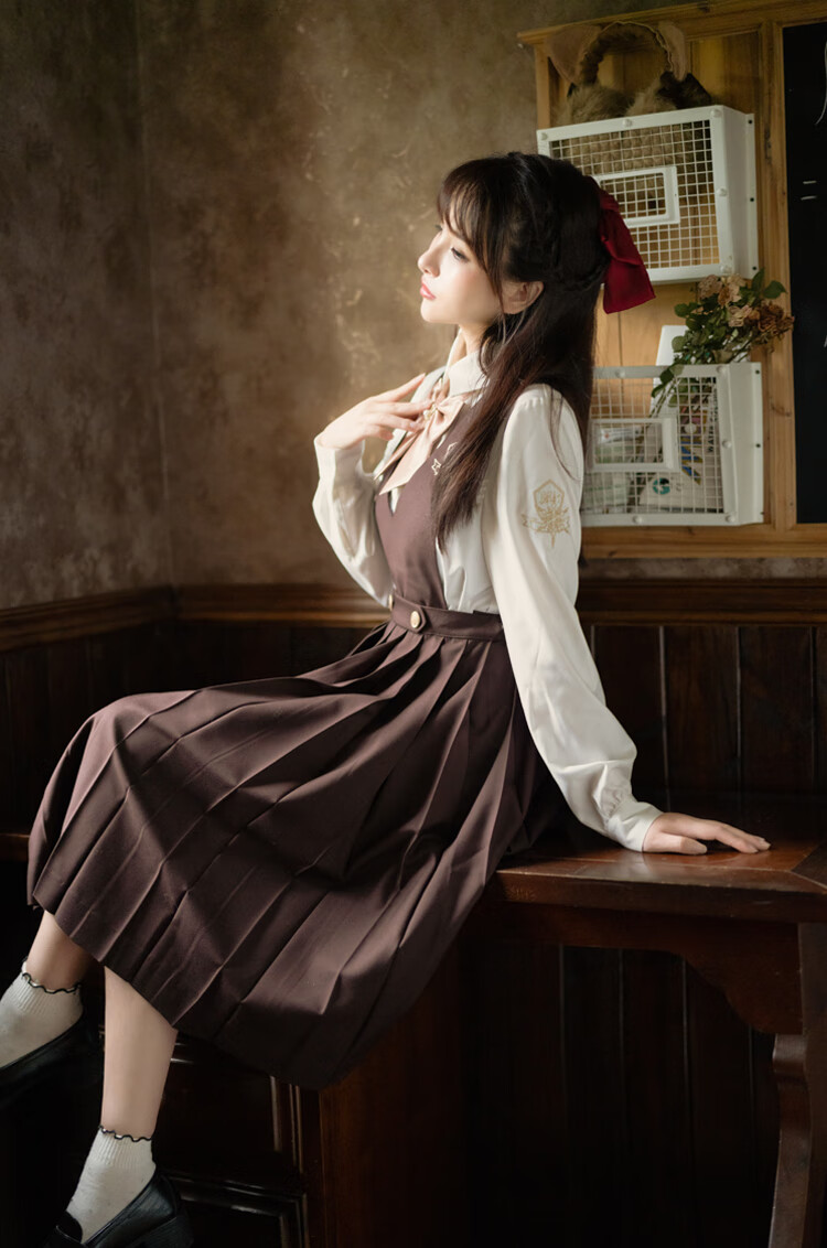 【圣诞jk西服】圣诞刺绣护奶裙卡奶裙百褶裙jk制服西