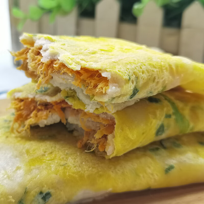 速食早餐肉松鸡蛋饼140g*5袋微波加热即食煎饼方便早点速冻面食品