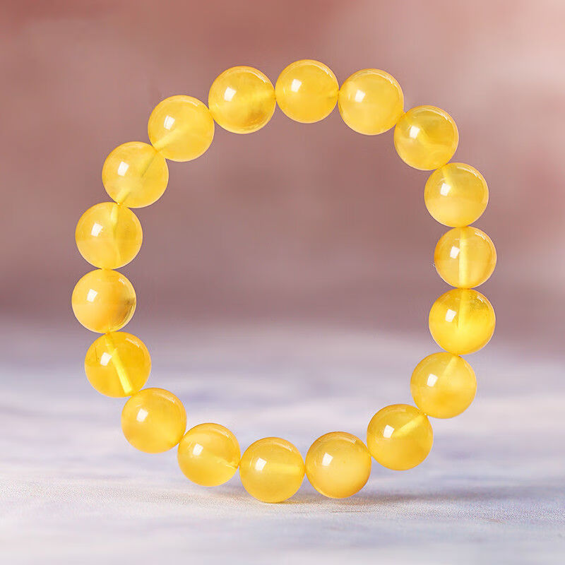 蜜蜡手串老蜜单圈随形手链男女佛珠饰品生日礼物珍藏百花蜜12克10mm