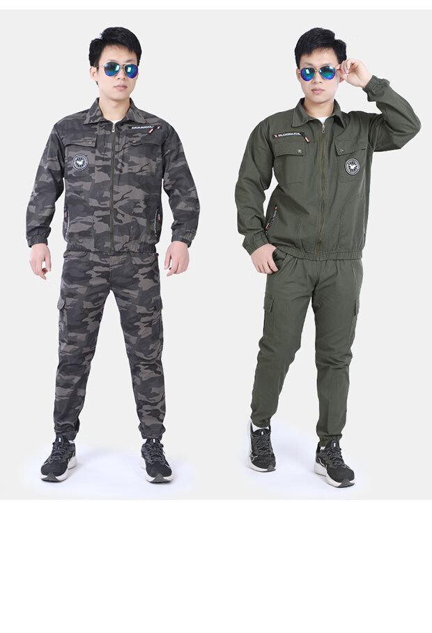 特战服夏季工作服套装男薄款长袖纯棉防烫耐磨焊工劳保服迷彩服工装