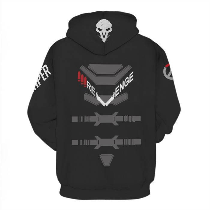 新款 守望先锋 黑色源氏3d动漫卫衣 cosplay卫衣初高中大学生粉丝周边