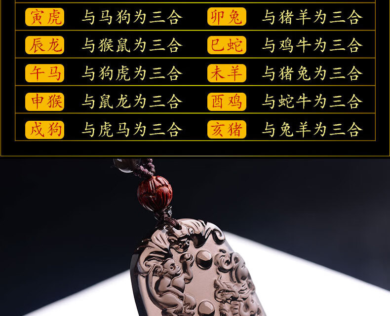 2021年猴鼠龙三合吊坠申子辰生肖贵人属鼠属猴生肖龙吉祥物