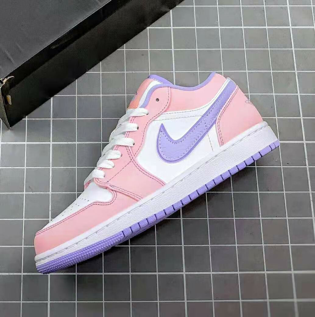 【官方旗舰】aj1low马卡龙 粉白 紫粉男鞋女鞋休闲低帮篮球鞋 粉紫绿