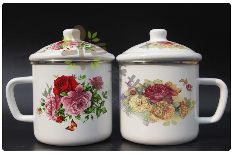 舌尖三铁瓷缸子 超大号茶缸子 1大容量搪瓷水杯复古经典加厚搪瓷缸子