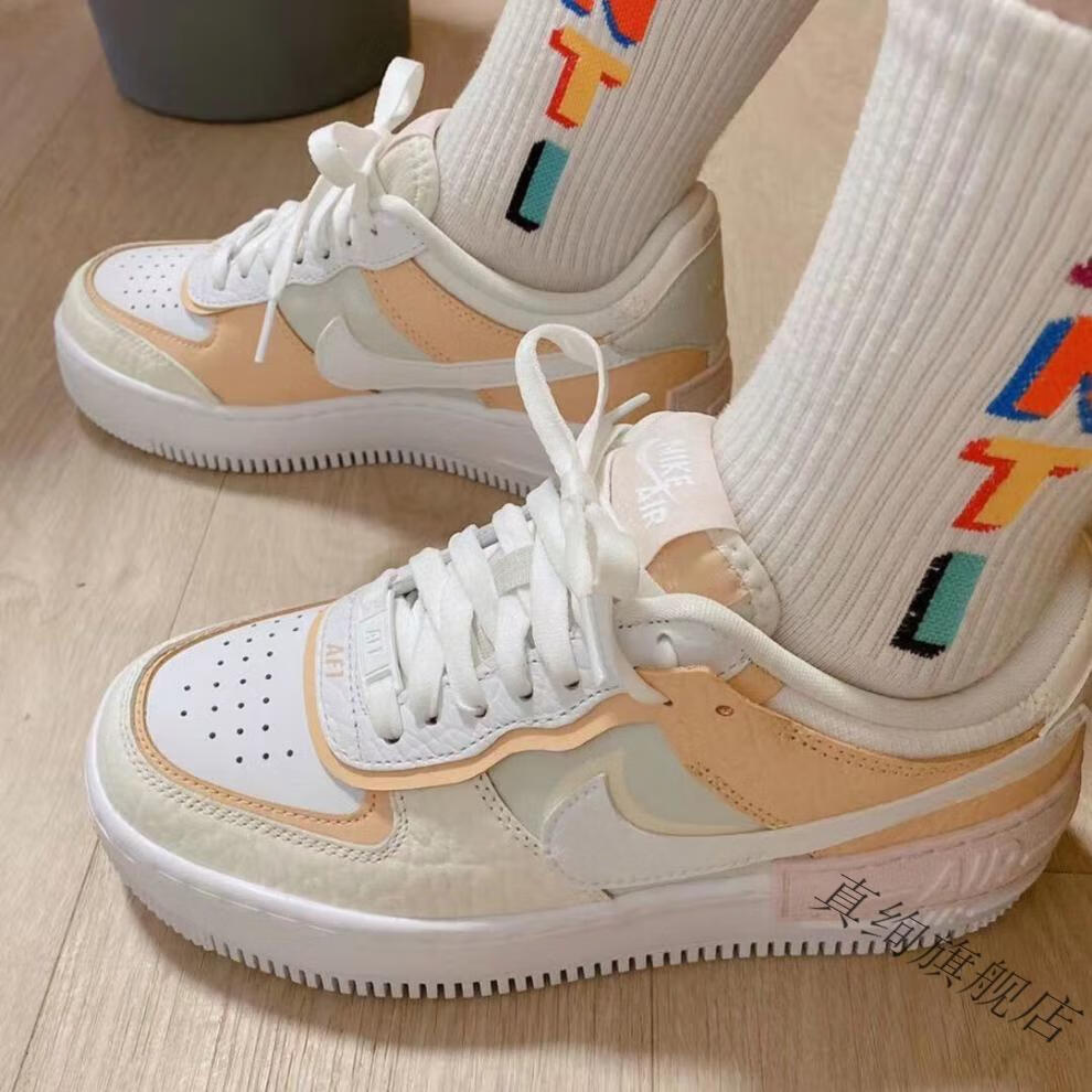 air force af1 空军一号马卡龙糖果拼接低帮女鞋休闲板鞋运动鞋 白粉