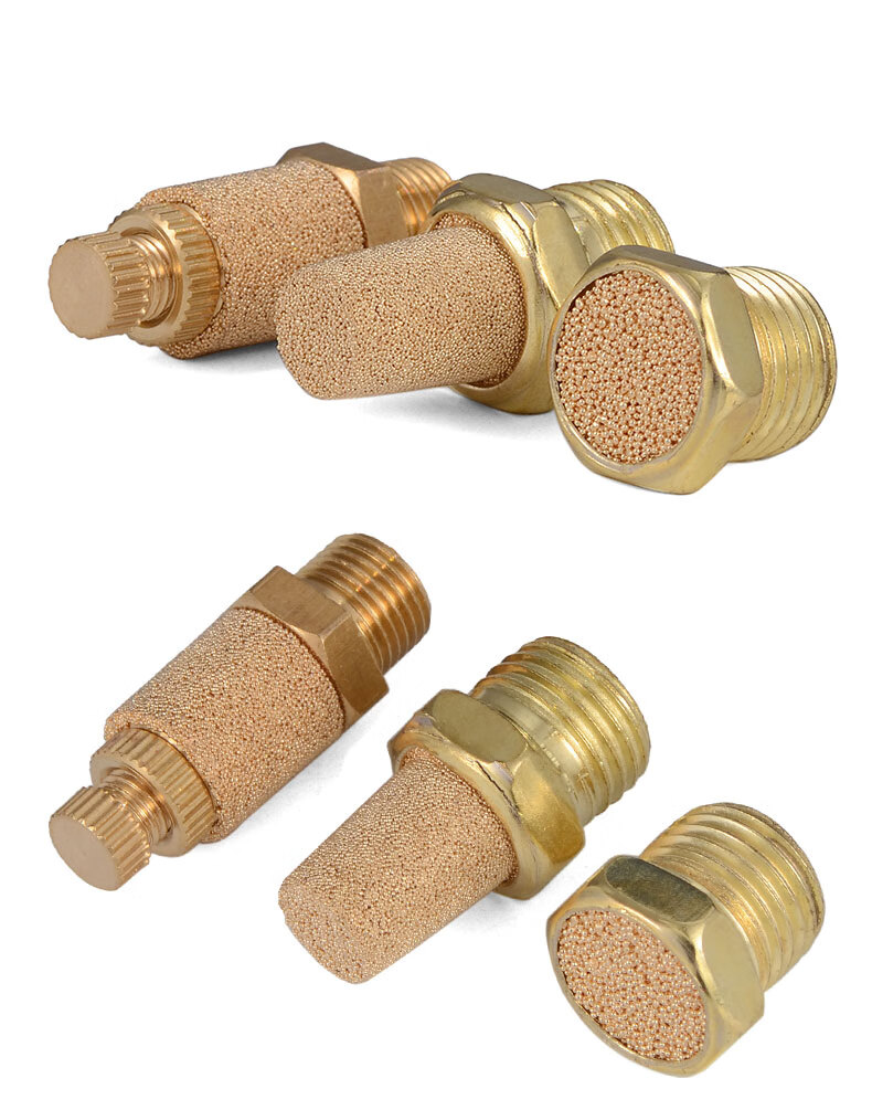 劲功 气动铜消声器平头/节流/长头消音器bsl-01/02/03/04/06电磁阀