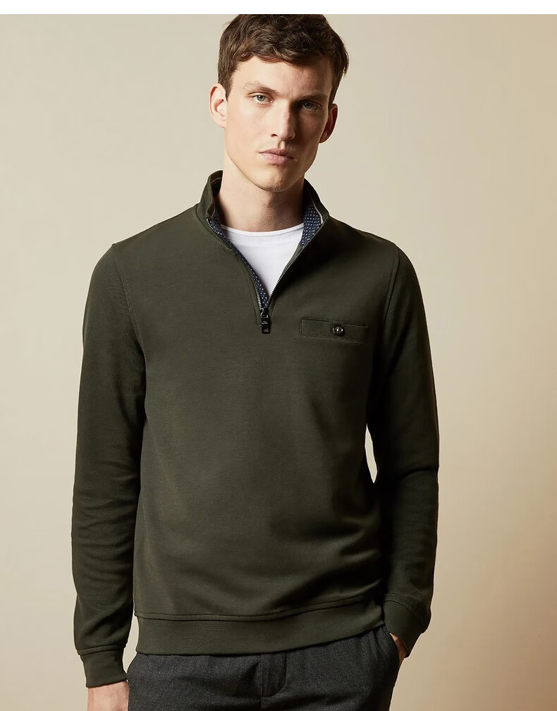 男装 针织衫 ted baker ted baker 2020秋冬新品 男士纯色休闲拉链半