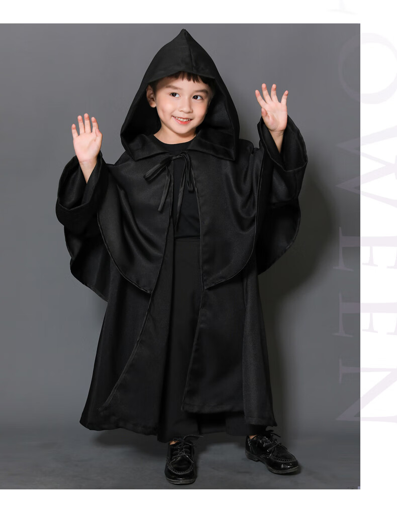 万圣节服装大人男黑袍死神cos斗篷披风恶魔恐怖巫师神秘人衣服 死神