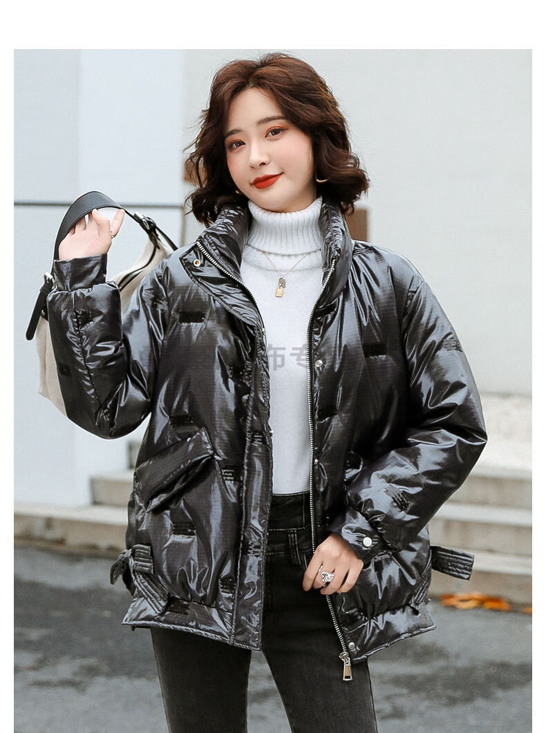 高档品质廓形羽绒服女冬短款年高端洋气小个子白鸭绒轻薄高领外套 米