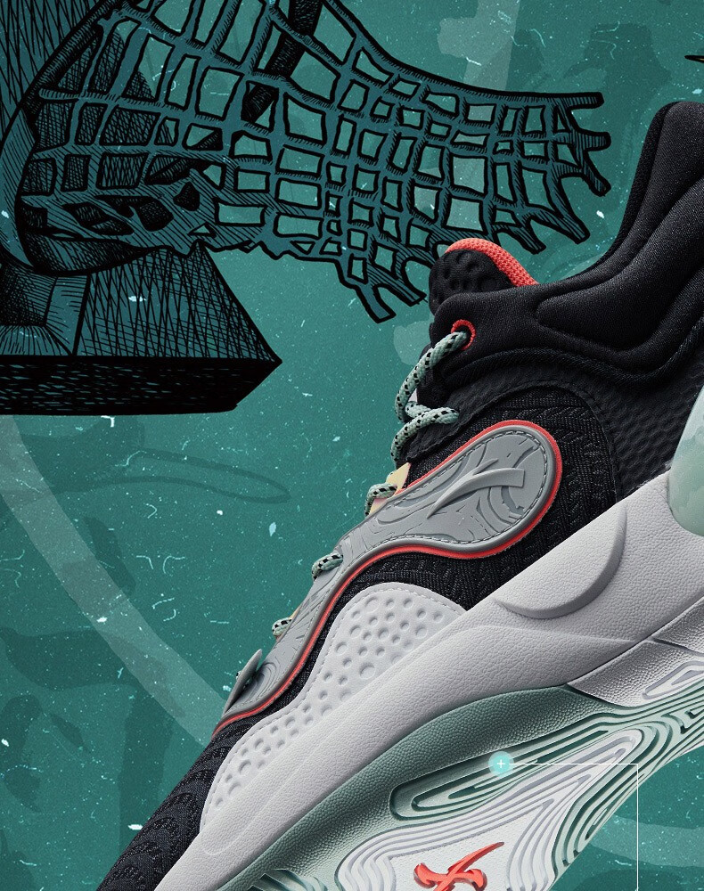 安踏篮球鞋男鞋速决实战耐磨防滑高帮防滑耐磨运动鞋男士112041612黑