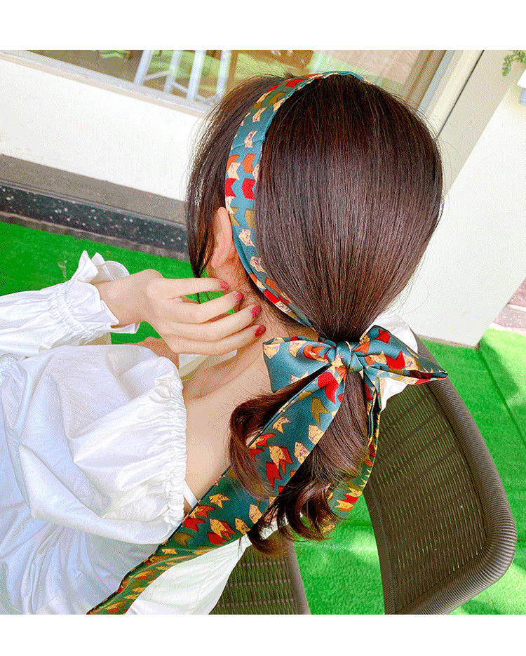 萨拉拉拼色发带女编辫子扎马尾长2米飘带头绳丝巾超仙加长发绳长发