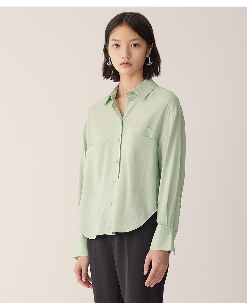 mind bridge夏季新款条纹休闲衬衫女装设计感衬衣mvws328s-698 葡萄