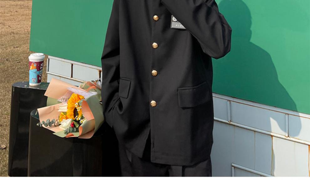 官方品牌国潮 中山装男青年日系学生高中生dk制服校供毕业班服诘襟服
