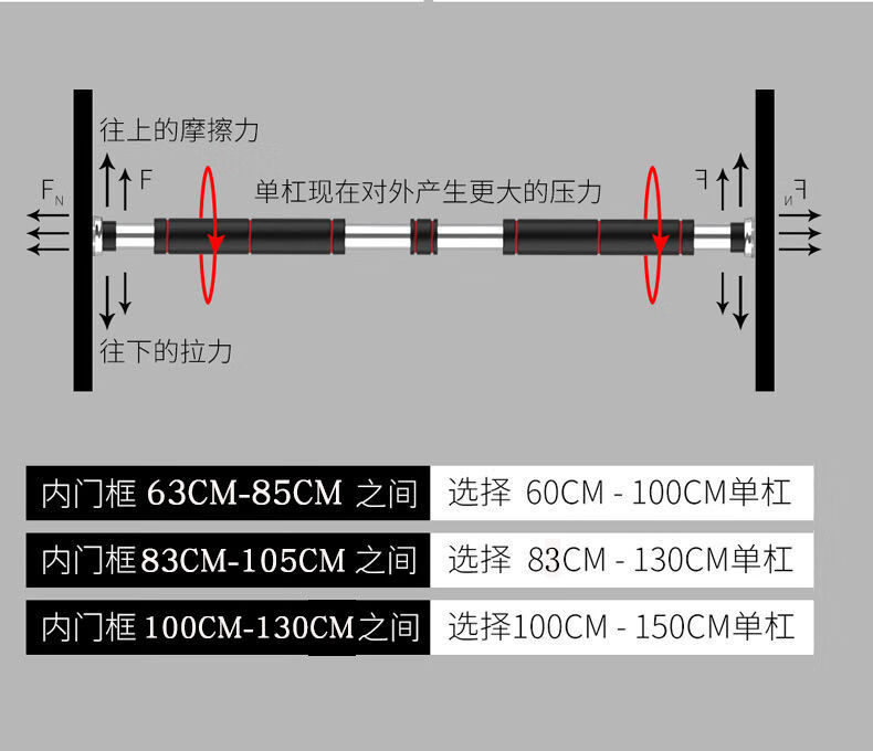引力向上 器家用单杠免打孔家用室内门上单扛墙上引体向上器吊杆挂