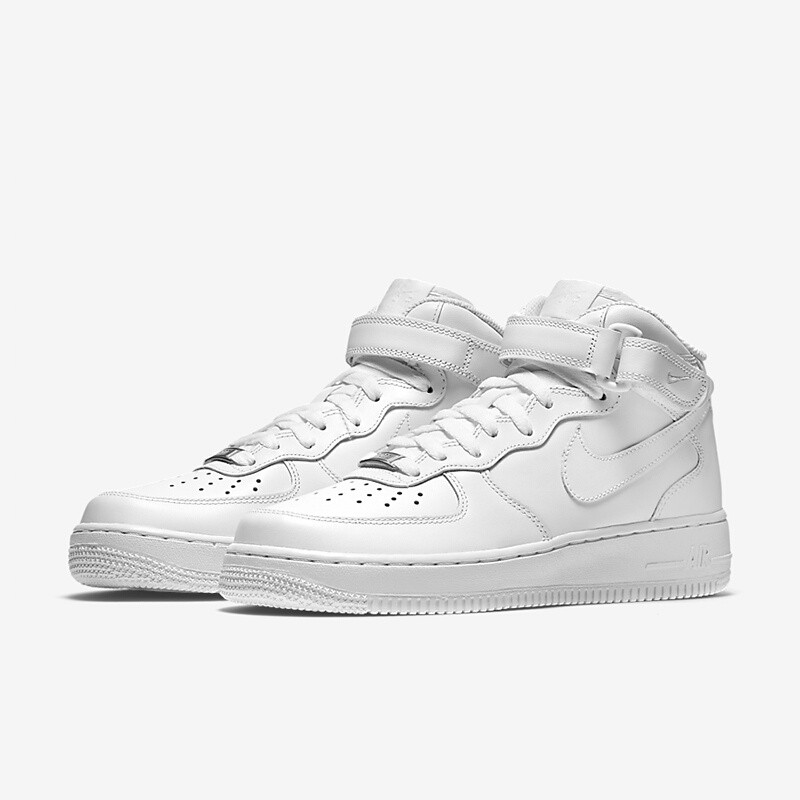 柏帝娜耐穿air force1空军一号af1纯白男子中帮休闲板鞋nike