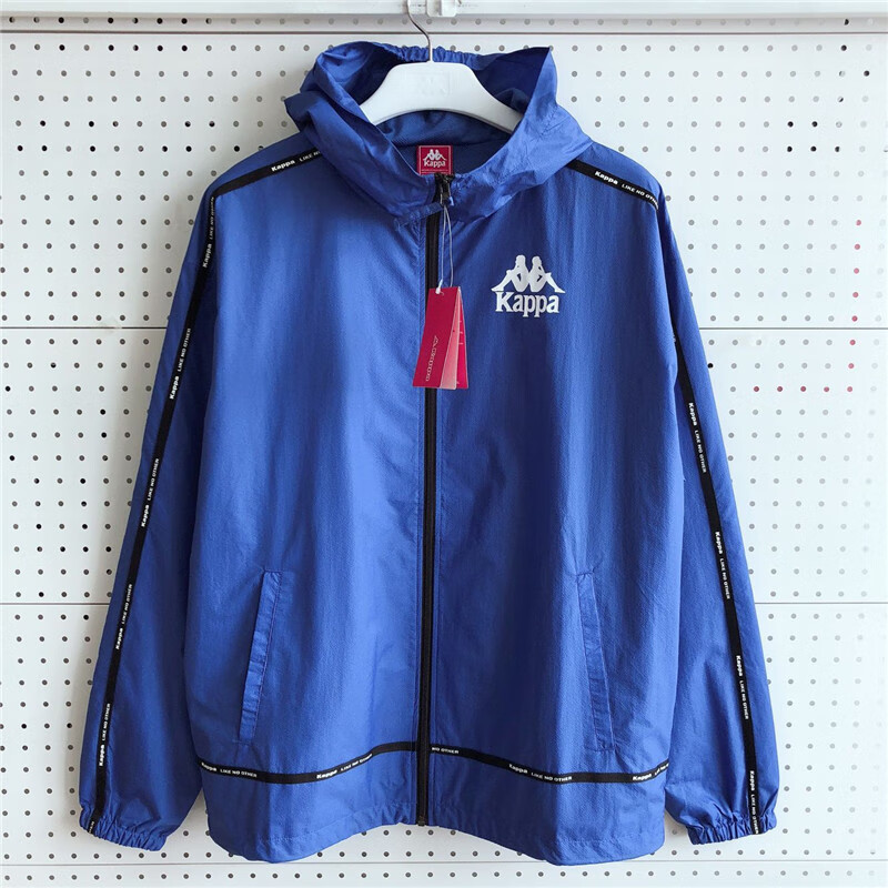 kappa卡帕新款串标男防风衣休闲外套连帽开衫长袖k0952fj80 蓝色-788