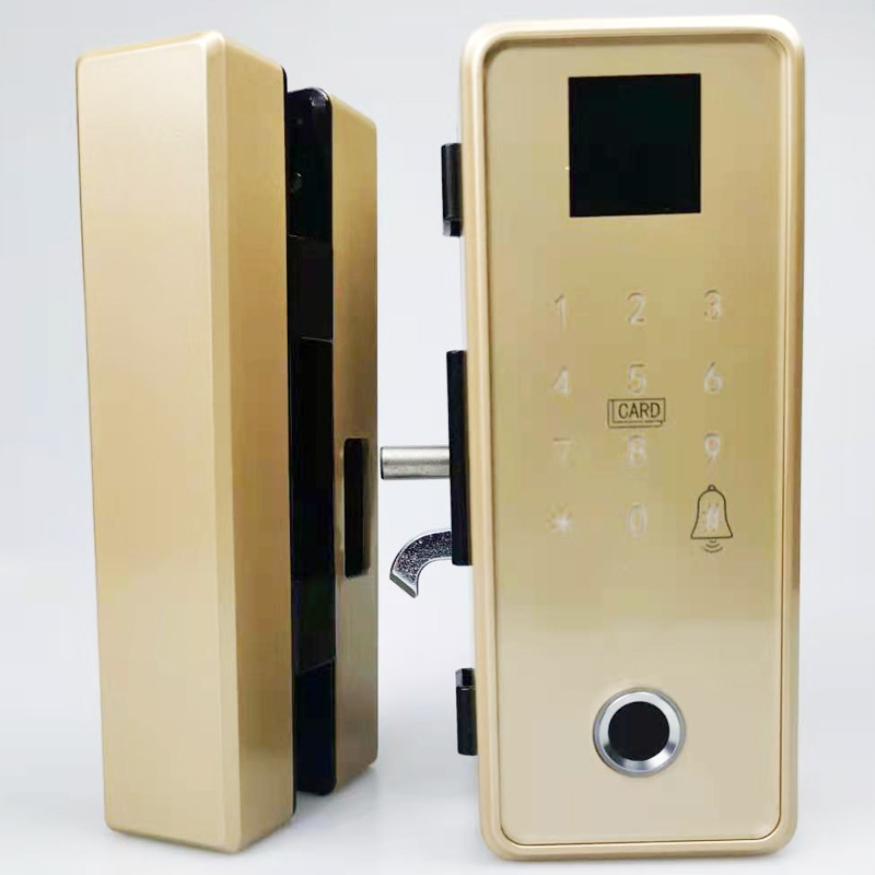 js晋升电插锁上下无框玻璃门带夹嵌入式暗装门禁锁 单元门防盗门明装